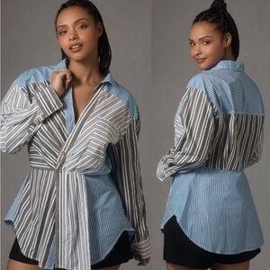 NWT Anthropologie Pilcro Striped Button-Down Shirt
